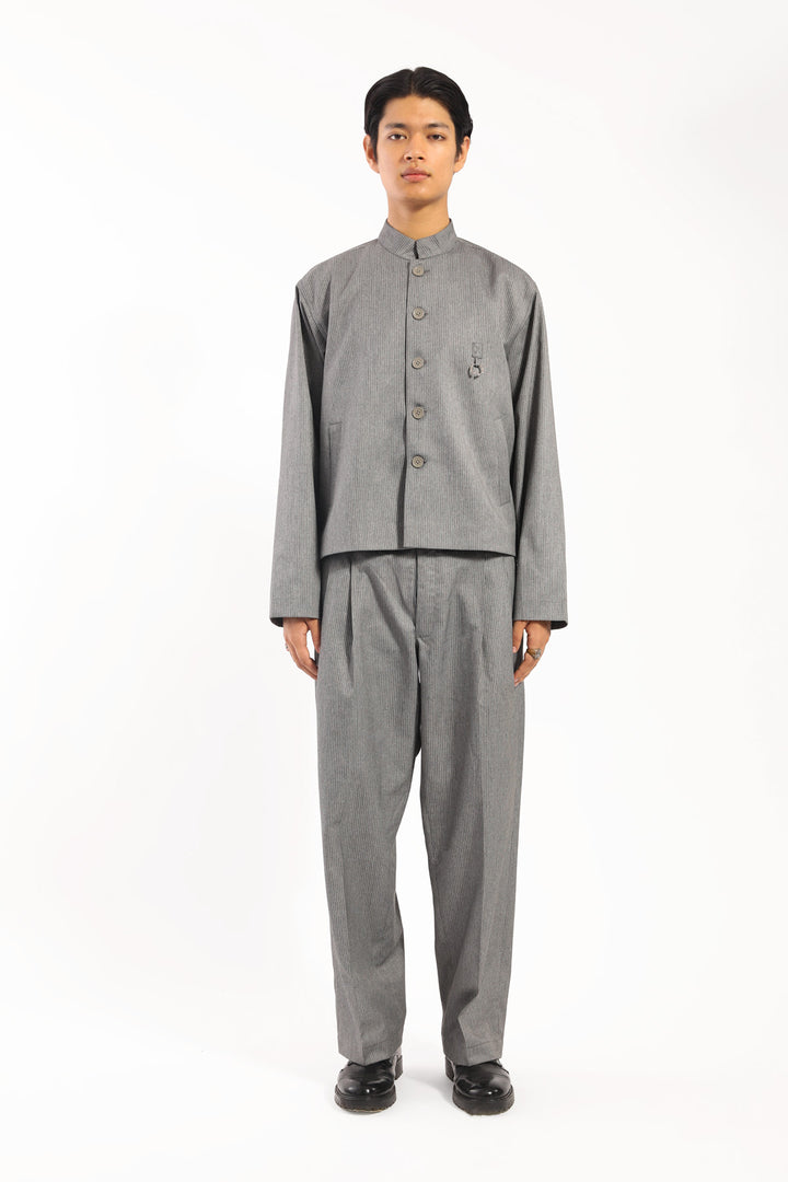 Grey Pinstripe Sidhaa Trousers