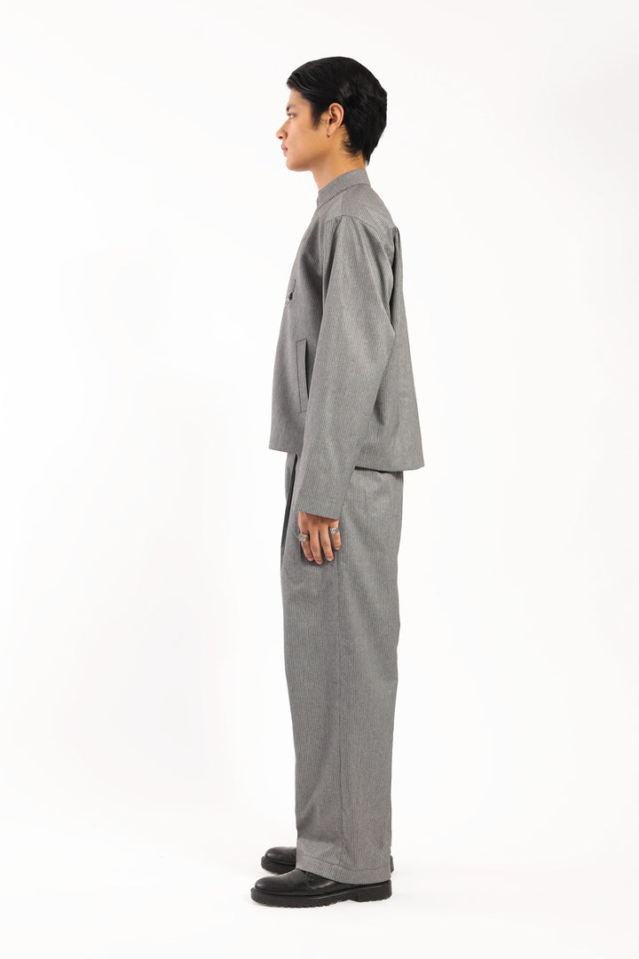 Grey Pinstripe Sidhaa Trousers
