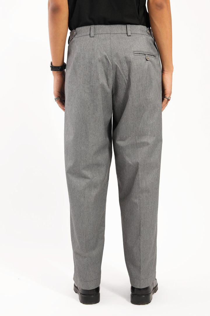 Grey Pinstripe Sidhaa Trousers