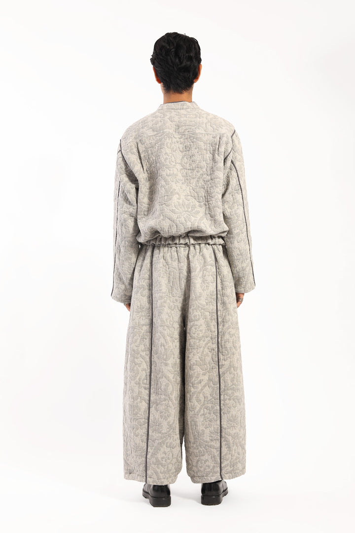 Grey Jackard Piping Jacket