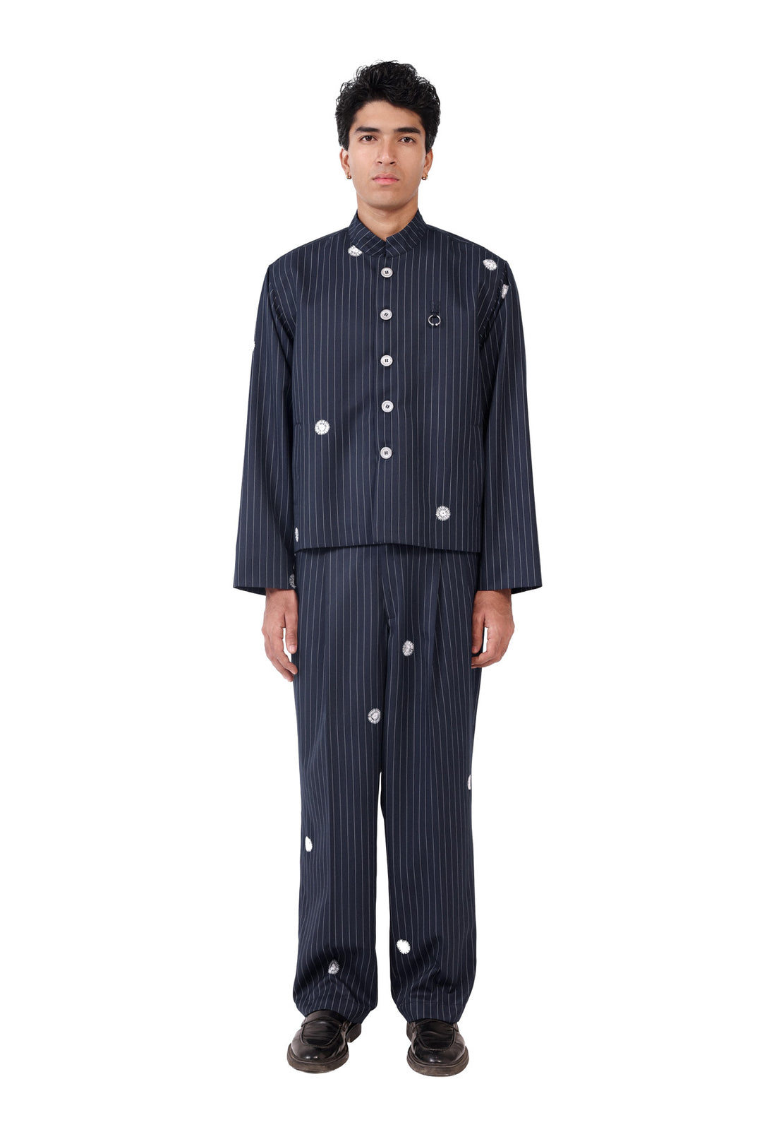 Navy Pinstripe Sidhaa Trousers