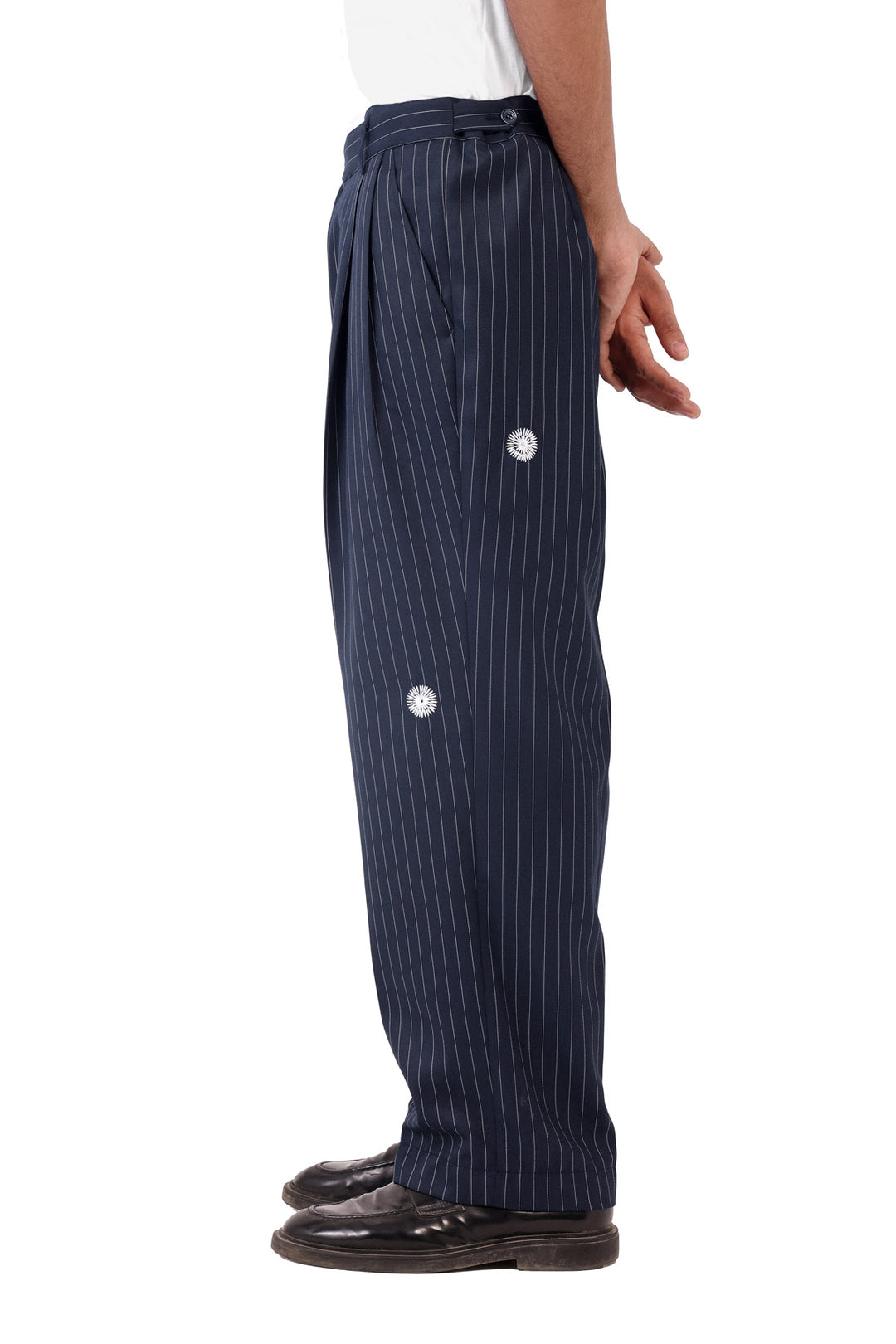 Navy Pinstripe Sidhaa Trousers