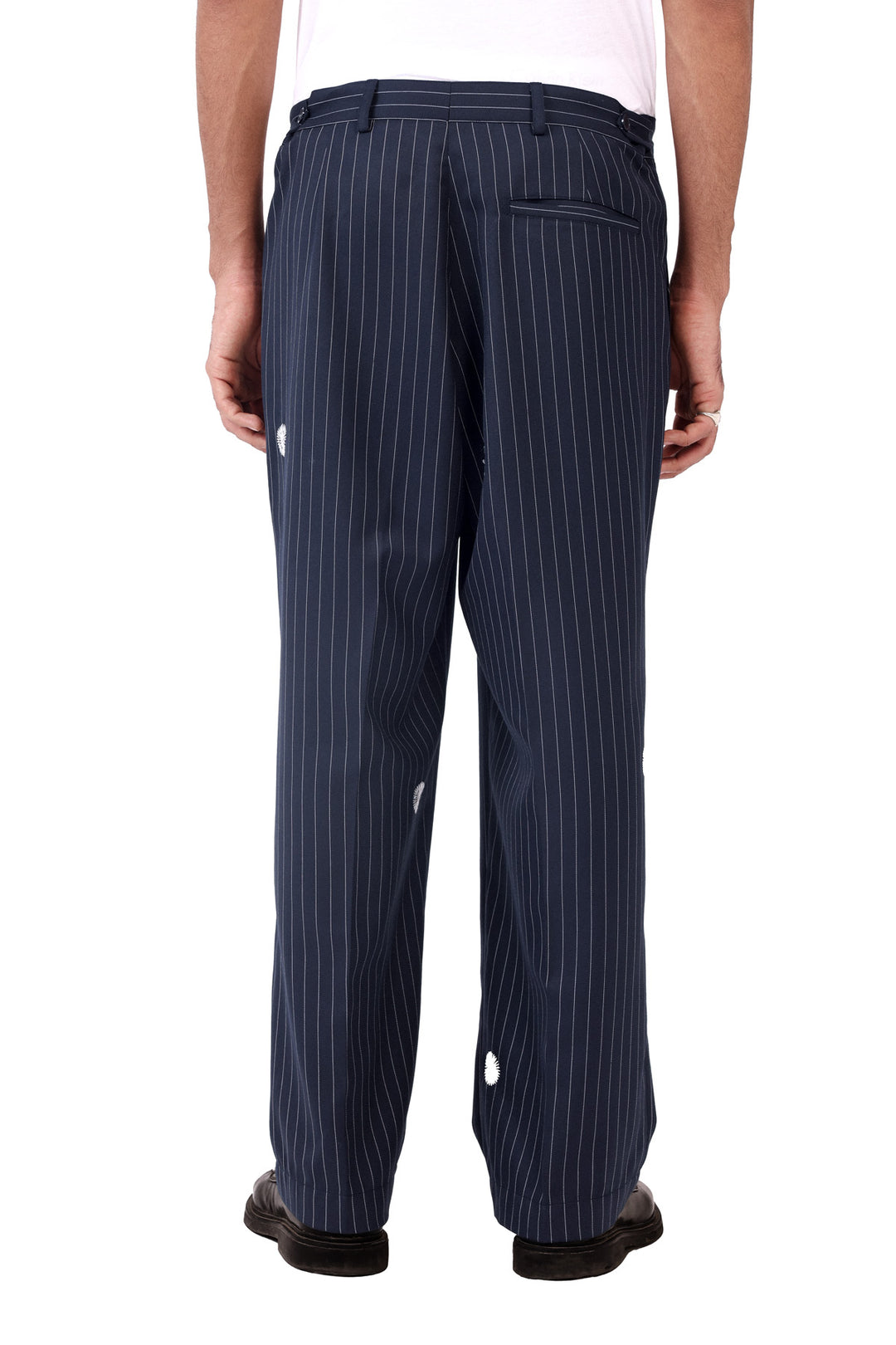 Navy Pinstripe Sidhaa Trousers