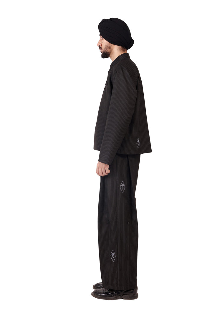 Black Pinstripe General Jacket