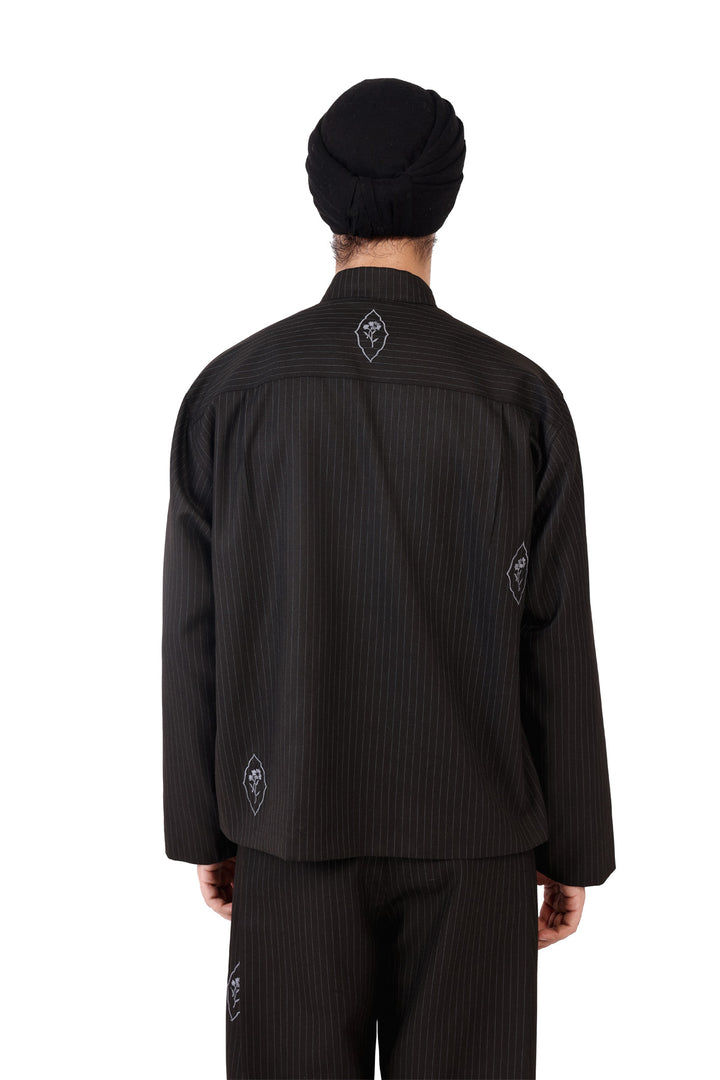Black Pinstripe General Jacket
