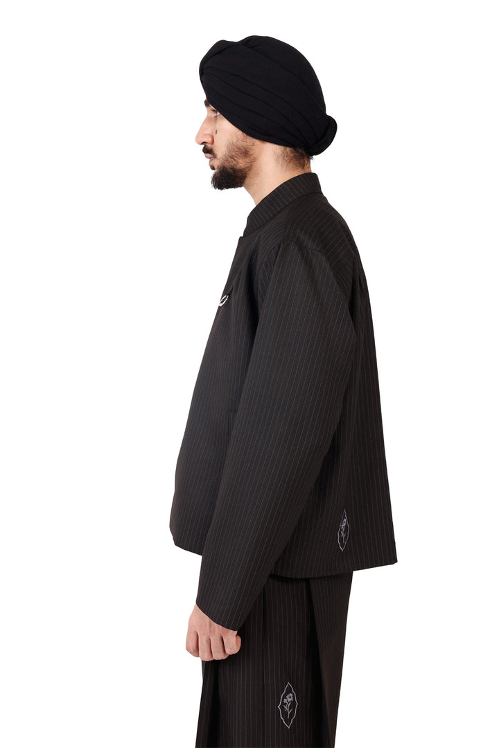 Black Pinstripe General Jacket