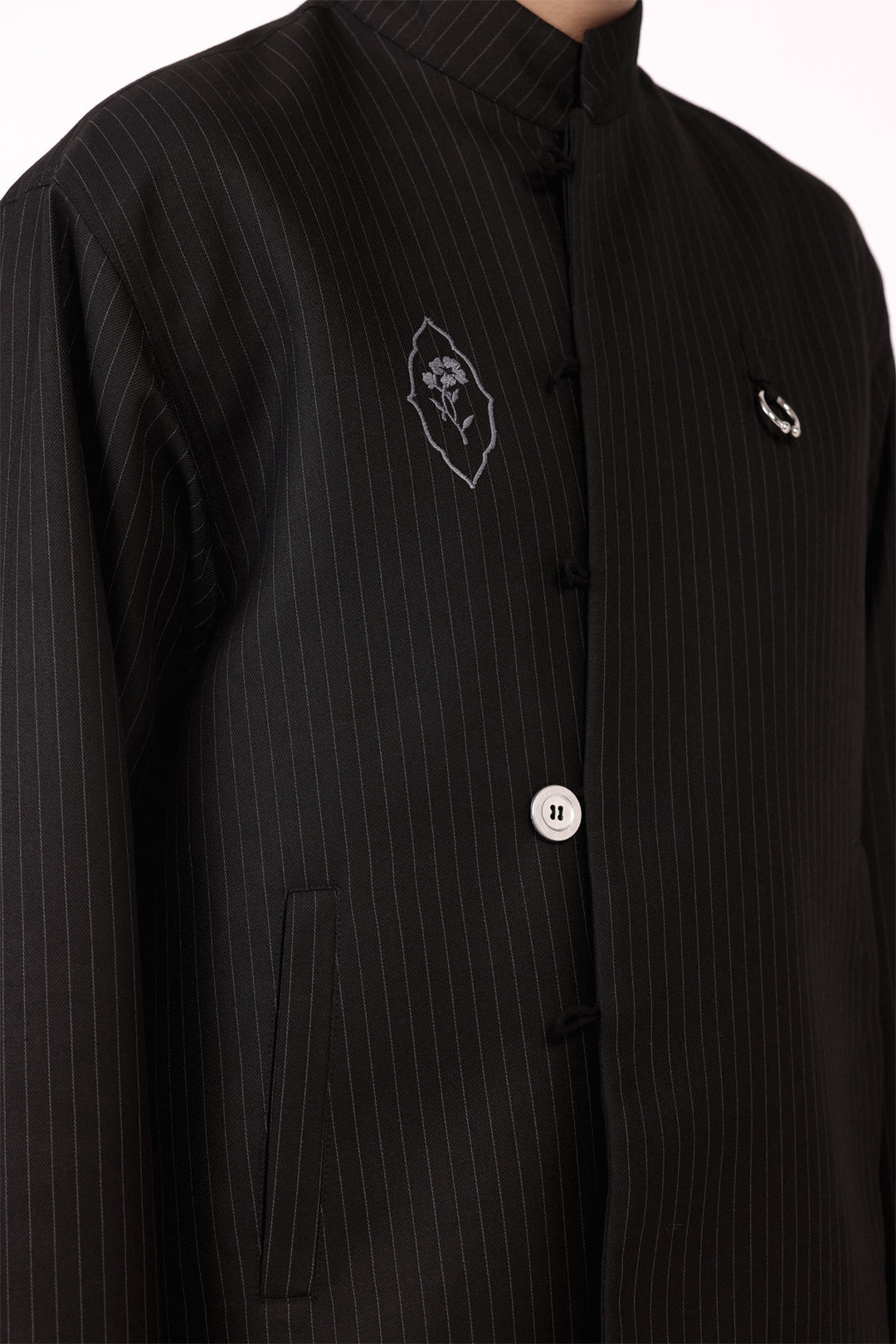 Black Pinstripe General Jacket