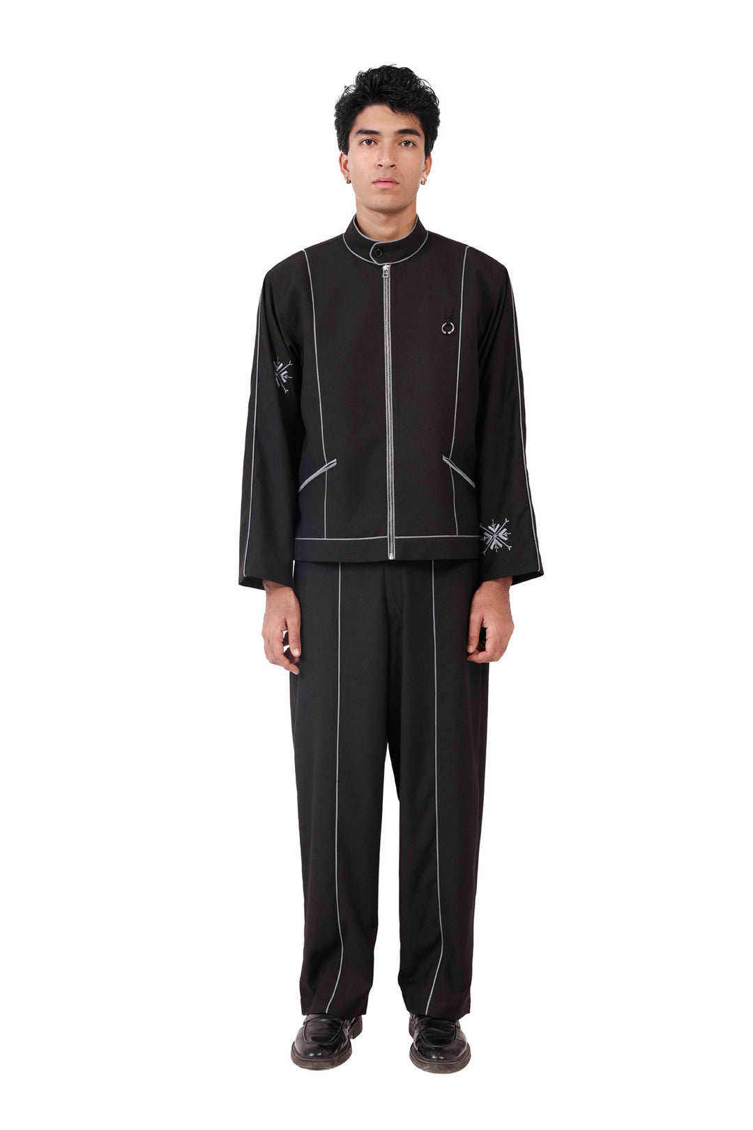 Black Raat Piped Jacket