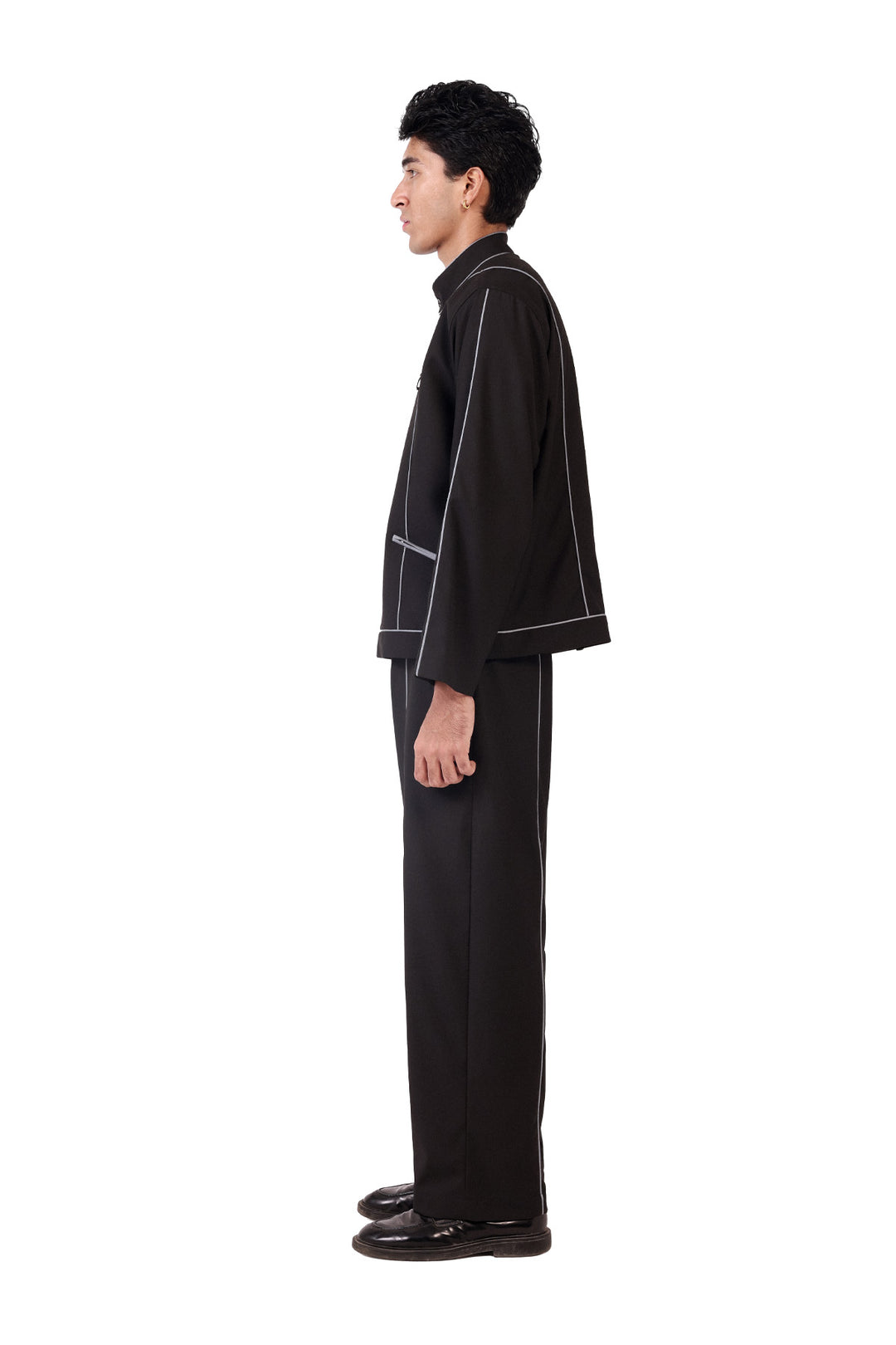 Black Raat Piped Trousers