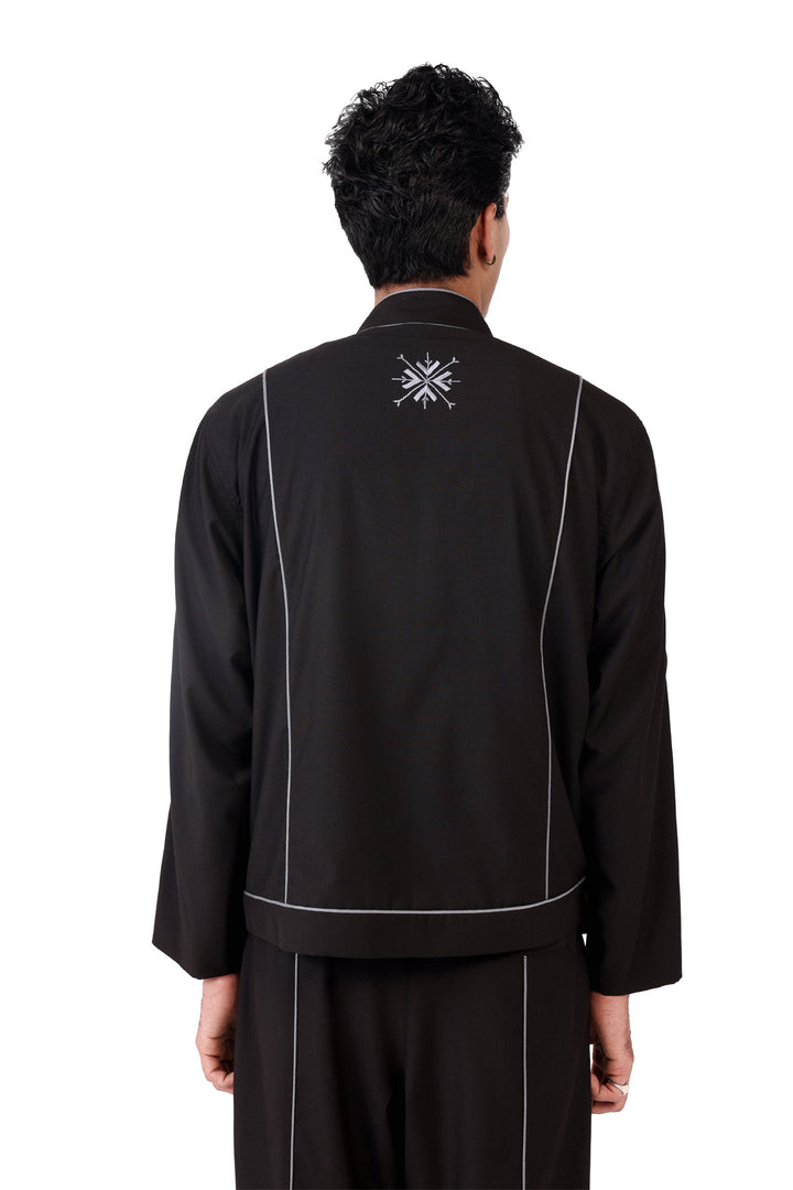Black Raat Piped Jacket