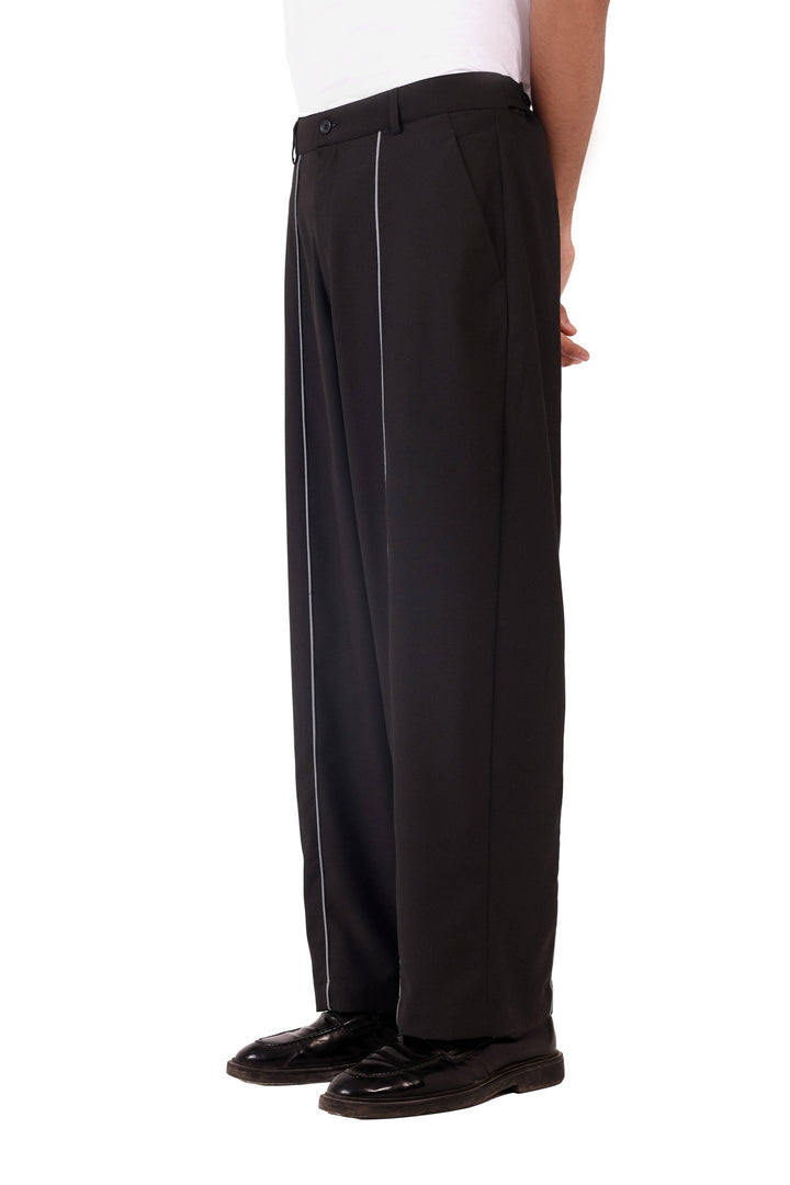 Black Raat Piped Trousers