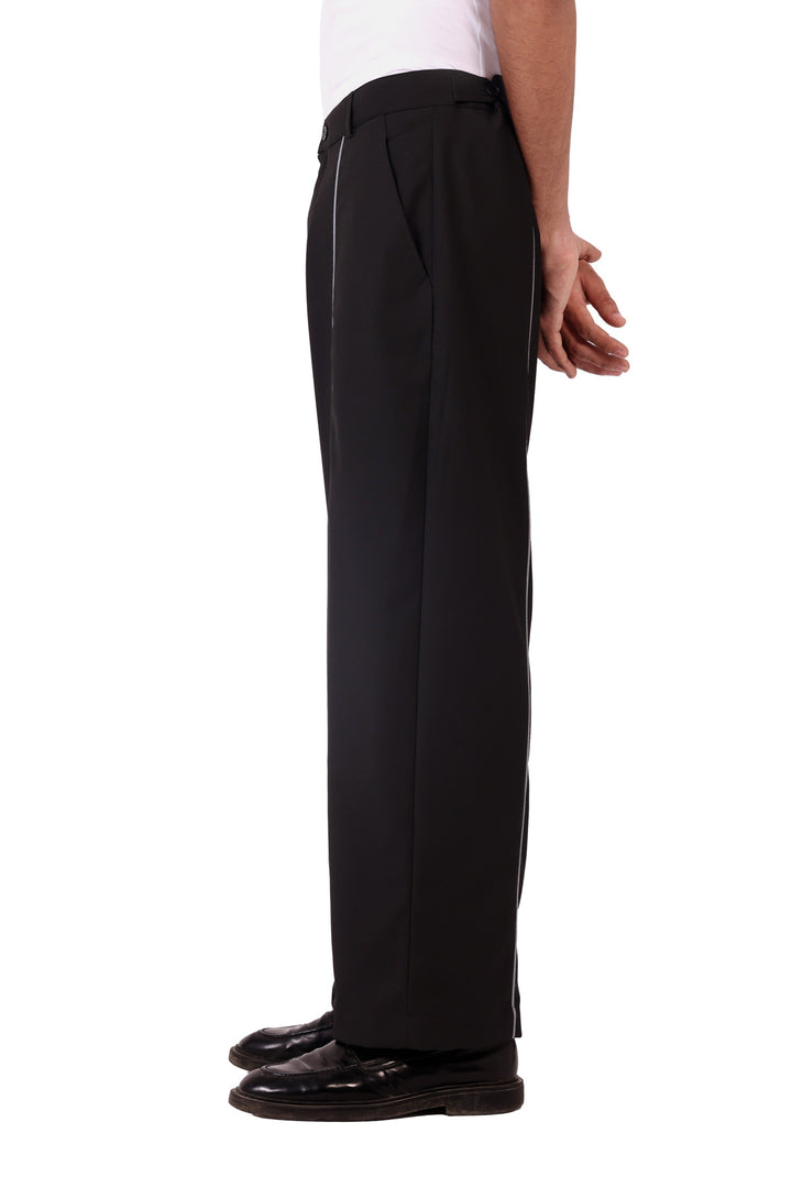 Black Raat Piped Trousers