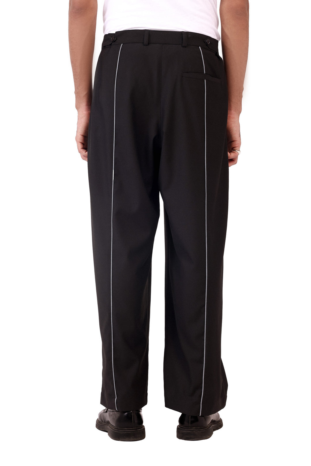 Black Raat Piped Trousers