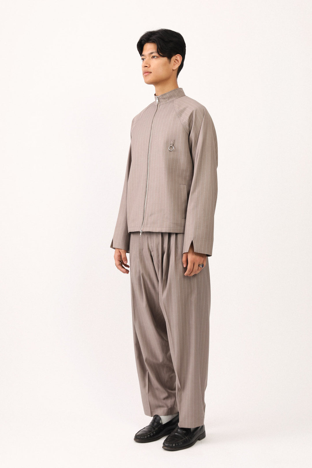 Pinstripe Nehru Zip