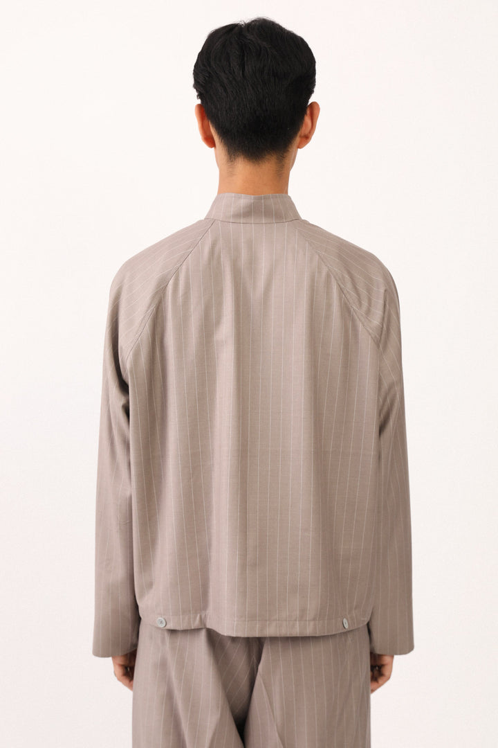 Pinstripe Nehru Zip