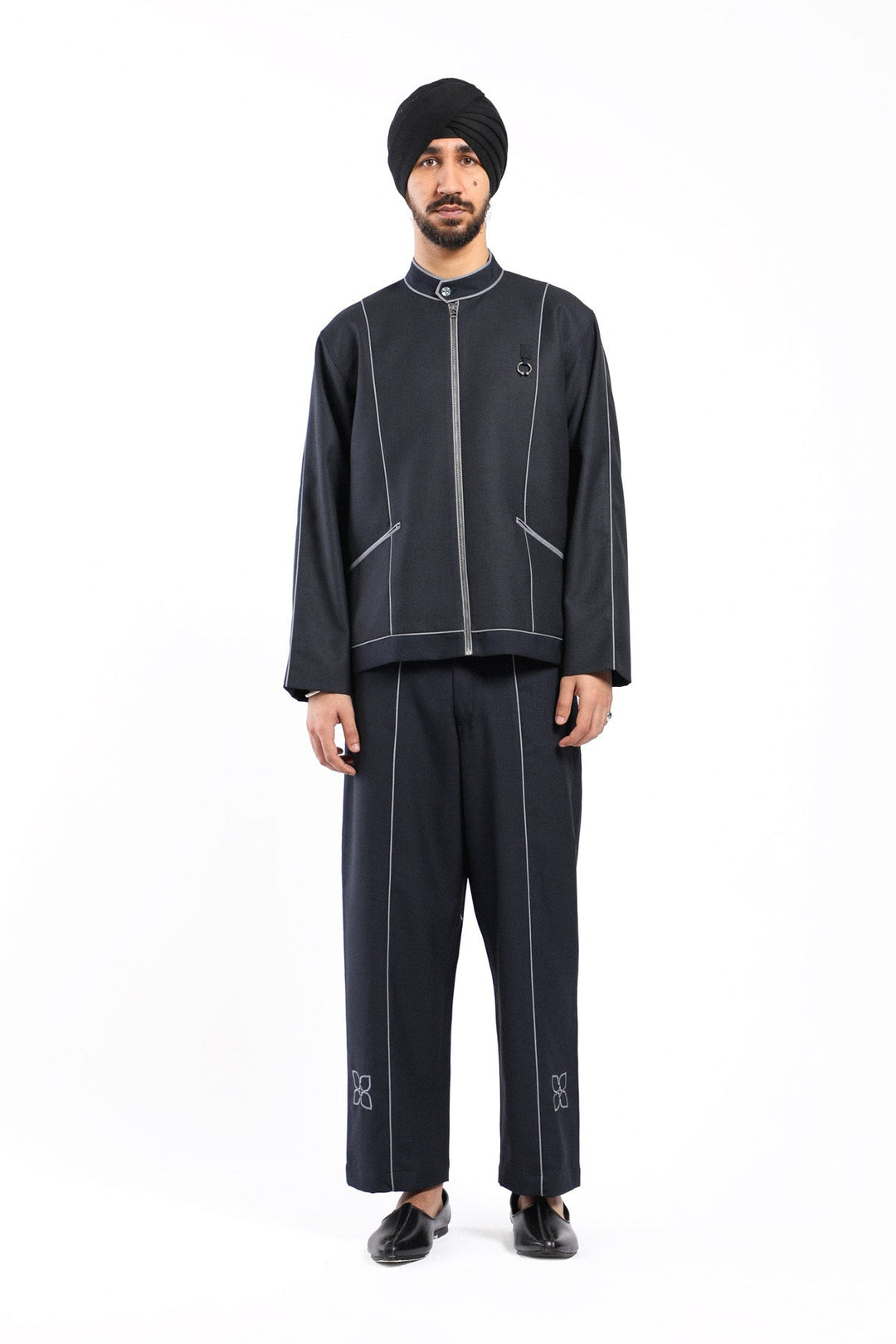 Navy Raat Piped Jacket