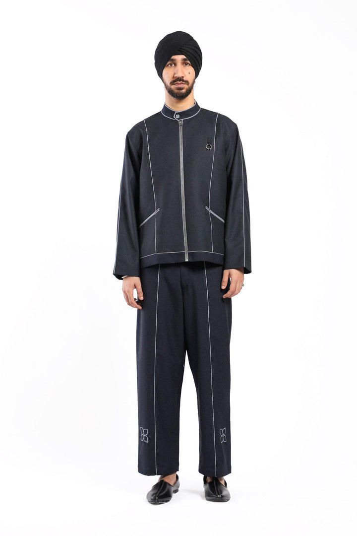 Navy Raat Piped Jacket