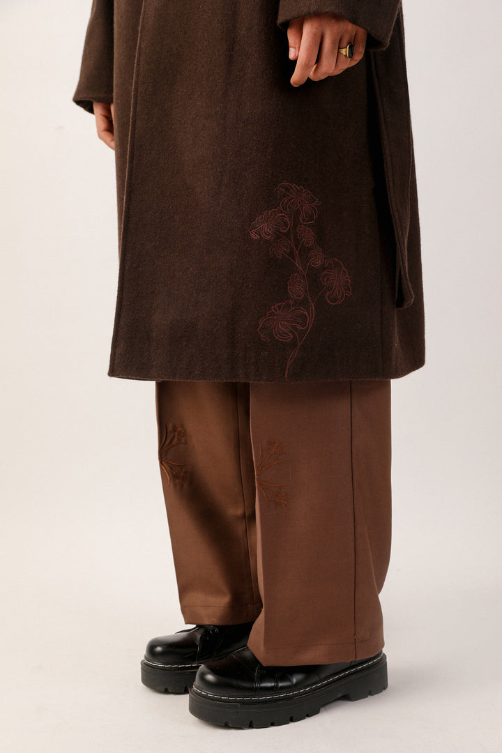 Dark Brown Lambi Belted Coat