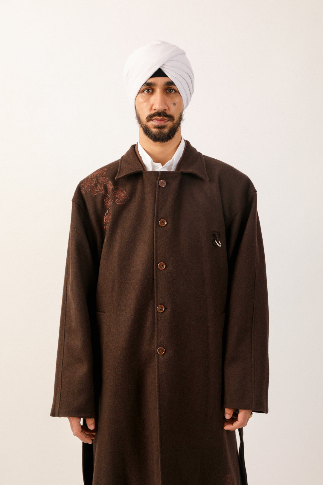 Dark Brown Lambi Belted Coat